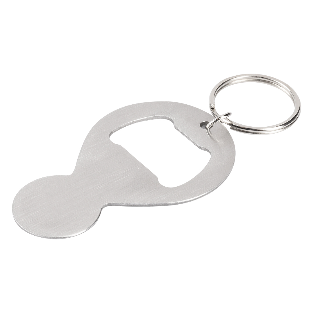 Key holder with bottle opener and shopping cart token